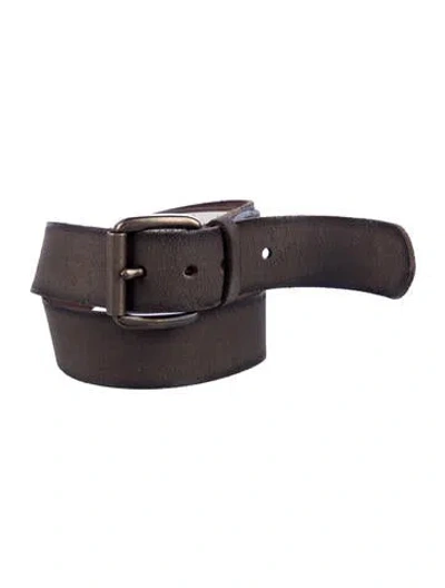 Pre-owned John Varvatos Nubuck Waist Belt In Gray