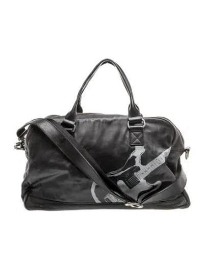 Pre-owned John Varvatos Nylon Weekender Bag In Black