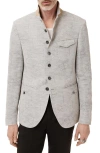 John Varvatos Ollie Cotton & Linen Blend Jacquard High Button Jacket