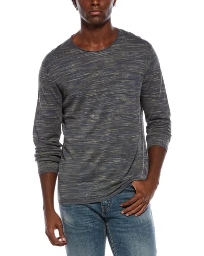John Varvatos Omar Space Dye Linen-blend Shirt In Gray