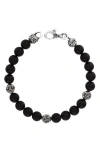 John Varvatos Onyx Beaded Bracelet In Black