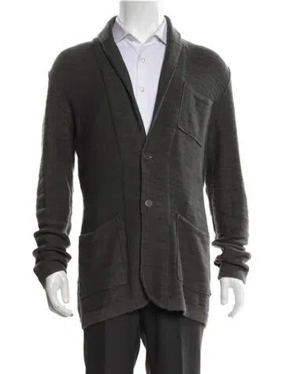 Pre-owned John Varvatos Open Front Long Sleeve Cardigan In Green