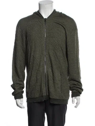 Pre-owned John Varvatos Open Front Long Sleeve Cardigan In Green