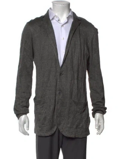 Pre-owned John Varvatos Open Front Long Sleeve Cardigan In Grey