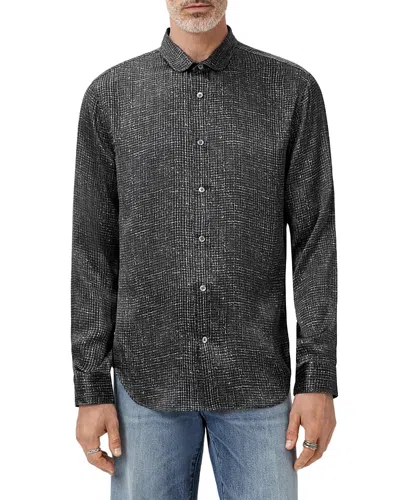 John Varvatos Orchard Button Front Silk Shirt In Gray