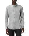 John Varvatos Orchard Button Front Silk Shirt In Silver