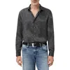 John Varvatos Orchard Button Front Silk Shirt In Gray