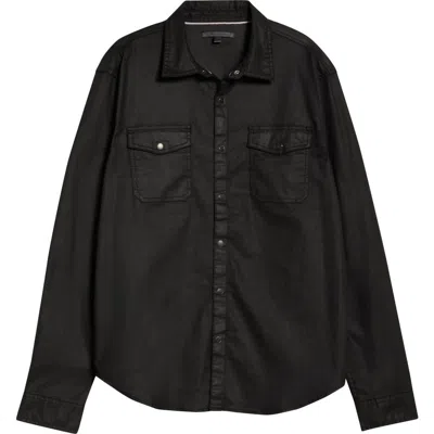 John Varvatos Otto Coated Stretch Cotton Snap-up Western Shirt In Animal Print