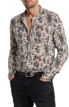 John Varvatos Padria Regular Fit Linen Button-up Shirt In Seal Grey