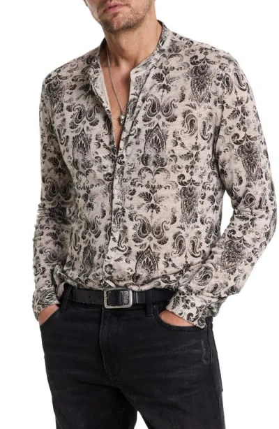 John Varvatos Padria Regular Fit Linen Button-up Shirt In Seal Grey