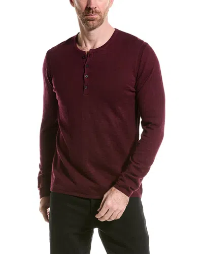 John Varvatos Parker Slub Henley In Burgundy