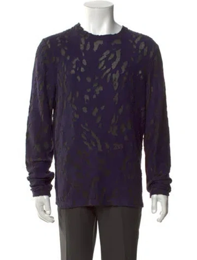 Pre-owned John Varvatos Patterned Crew Neck Pullover In Blue