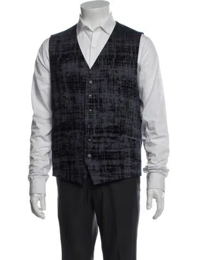 Pre-owned John Varvatos Patterned Vest In Blue