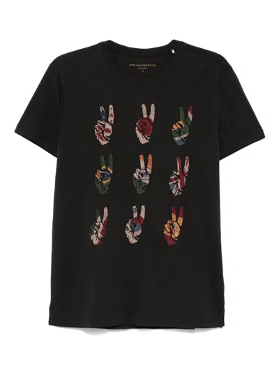 John Varvatos Peace Hand T-shirt In Black