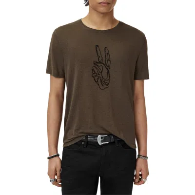 JOHN VARVATOS JOHN VARVATOS PEACE LINEN BLEND T-SHIRT