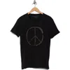 John Varvatos Peace Sign Raw Edge Cotton Graphic T-shirt In Black
