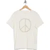 John Varvatos Peace Sign Raw Edge Cotton Graphic T-shirt In White