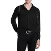 John Varvatos Phoenix Pleat Front Button-up Shirt In Black