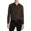 John Varvatos Phoenix Pleat Front Button-up Shirt In Brown
