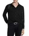 John Varvatos Phoenix Pleat Front Button-up Shirt In Black