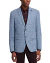 John Varvatos Plaid Slim Fit Sport Coat In Light Blue/brown