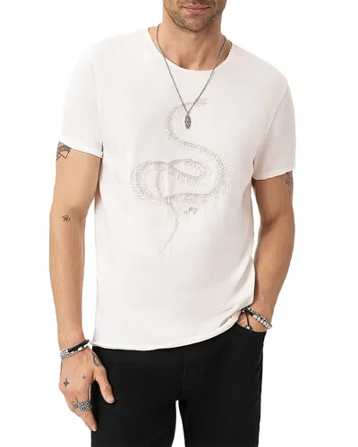 John Varvatos Raw Edge Organic Cotton Graphic T-shirt In Neutral