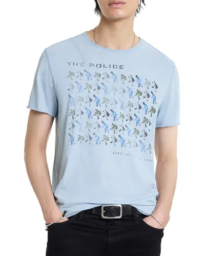 John Varvatos Raw Edge Shoulder T-shirt In Vapor Grey