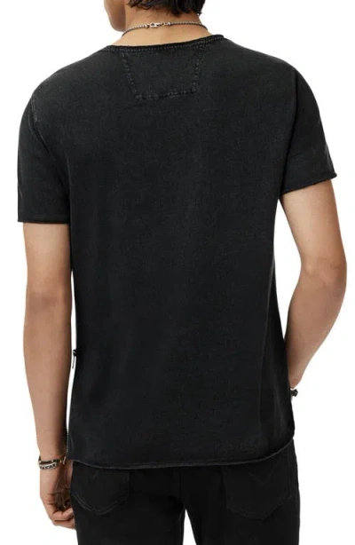 John Varvatos Raw Edge Zipper Graphic T-shirt In Black