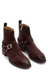 John Varvatos Regent Harness Chain Zip Boot In Burgundy