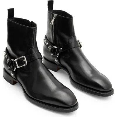 John Varvatos Regent Harness Spike Zip Boot In Black