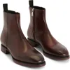 John Varvatos Regent Zip Ankle Boot In Wine