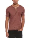John Varvatos Rex Sublime Wash Organic Cotton Short Sleeve Henley In Pink