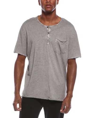 John Varvatos Rex Henley Shirt In Gray