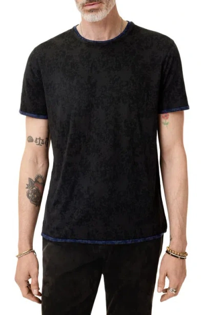 John Varvatos Reyes Reversible Burnout T-shirt In Black