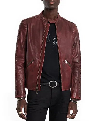 John Varvatos Reynolds Racer Jacket In Oxblood