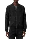 John Varvatos Riggins Python Jaquard Cotton Stretch Blend Bomber Jacket In Black
