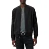John Varvatos Riggins Python Jaquard Cotton Stretch Blend Bomber Jacket In Black