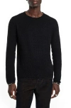 John Varvatos Riley Textured Sweater In Black