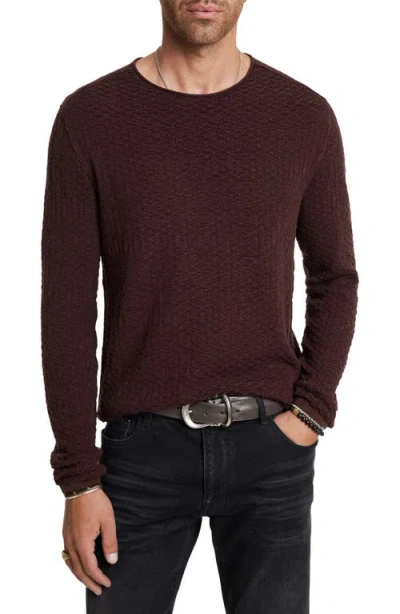 John Varvatos Riley Textured Sweater In Plum