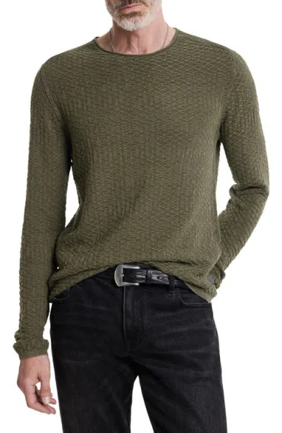 John Varvatos Riley Textured Sweater In Teakwood