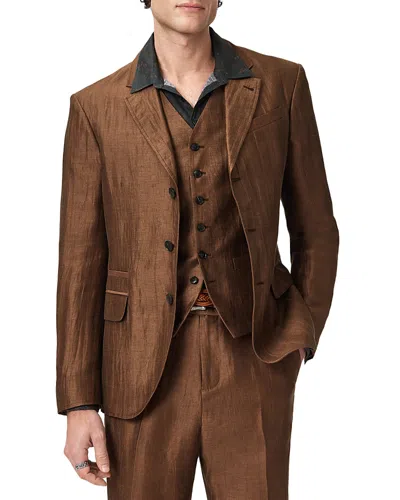 John Varvatos Rind Linen Blend Jacket In Brown