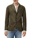 John Varvatos Rind Leather Jacket In Green