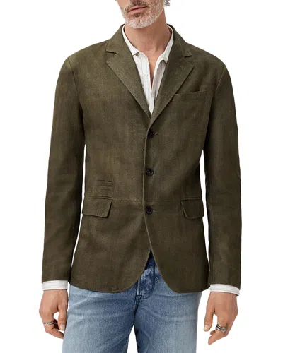 John Varvatos Rind Leather Jacket In Green
