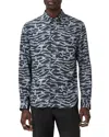 John Varvatos Rodney Printed Button Front Shirt In Blue