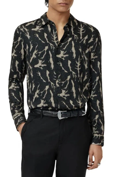John Varvatos Ross Abstract Button-up Shirt In Green