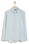 John Varvatos Ross Cotton Button-up Shirt In Blue Stone