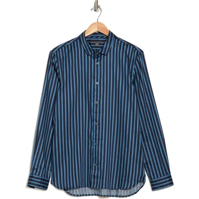John Varvatos Ross Cotton Shirt In Deep Blue