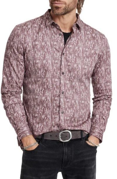 John Varvatos Ross Slim Fit Spattered Button-up Shirt In Worn Mauve