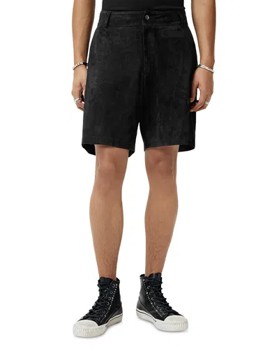 John Varvatos Rowan Suede 9 Shorts In Black