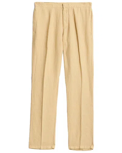 John Varvatos Sal Side Seam Pocket Linen-blend Pant In Brown